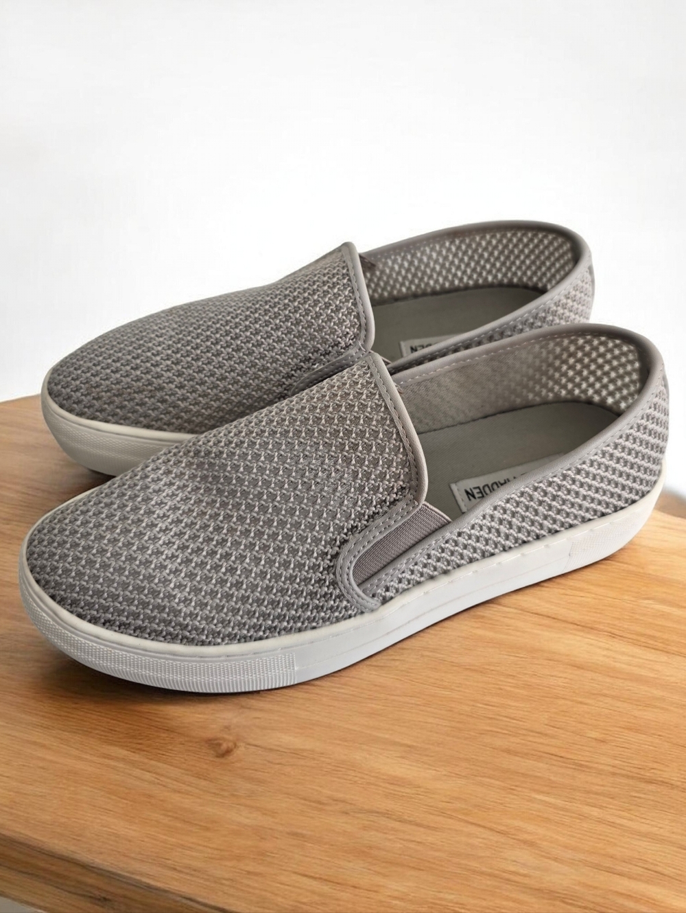 Steve Madden Gray Knit Slip-On Sneakers
